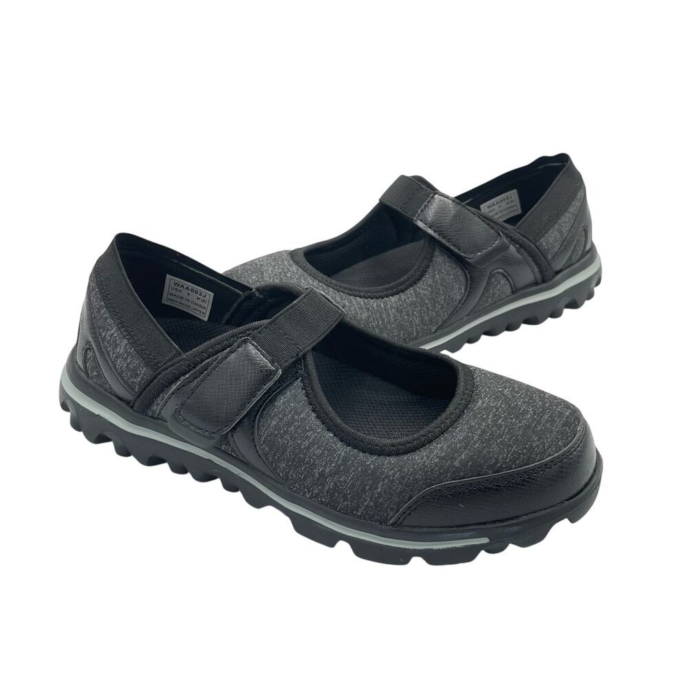 Propet NEW Onalee Women's Mary Jane Black Gray Hook & Loop Slip On Comfort Shoes